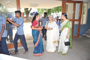 Chief Guest Mrs.Vasanthi Devi,Former Vice Chancellor Manonmaniam Sundaranar University arrives at the German Hall